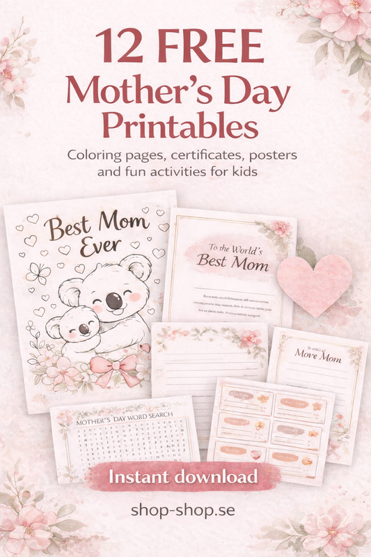12 GRATIS utskrivbara pyssel till Mors dag för barn