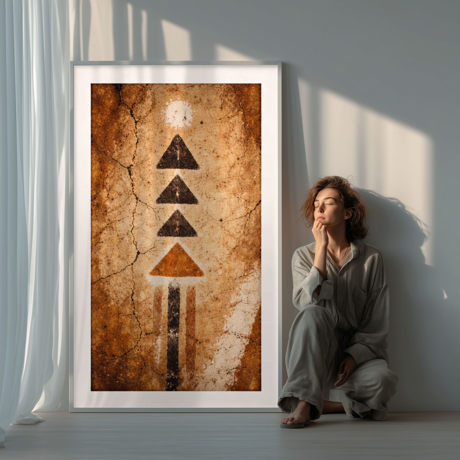 Afrohemian wall art printable poster geometric tribal design