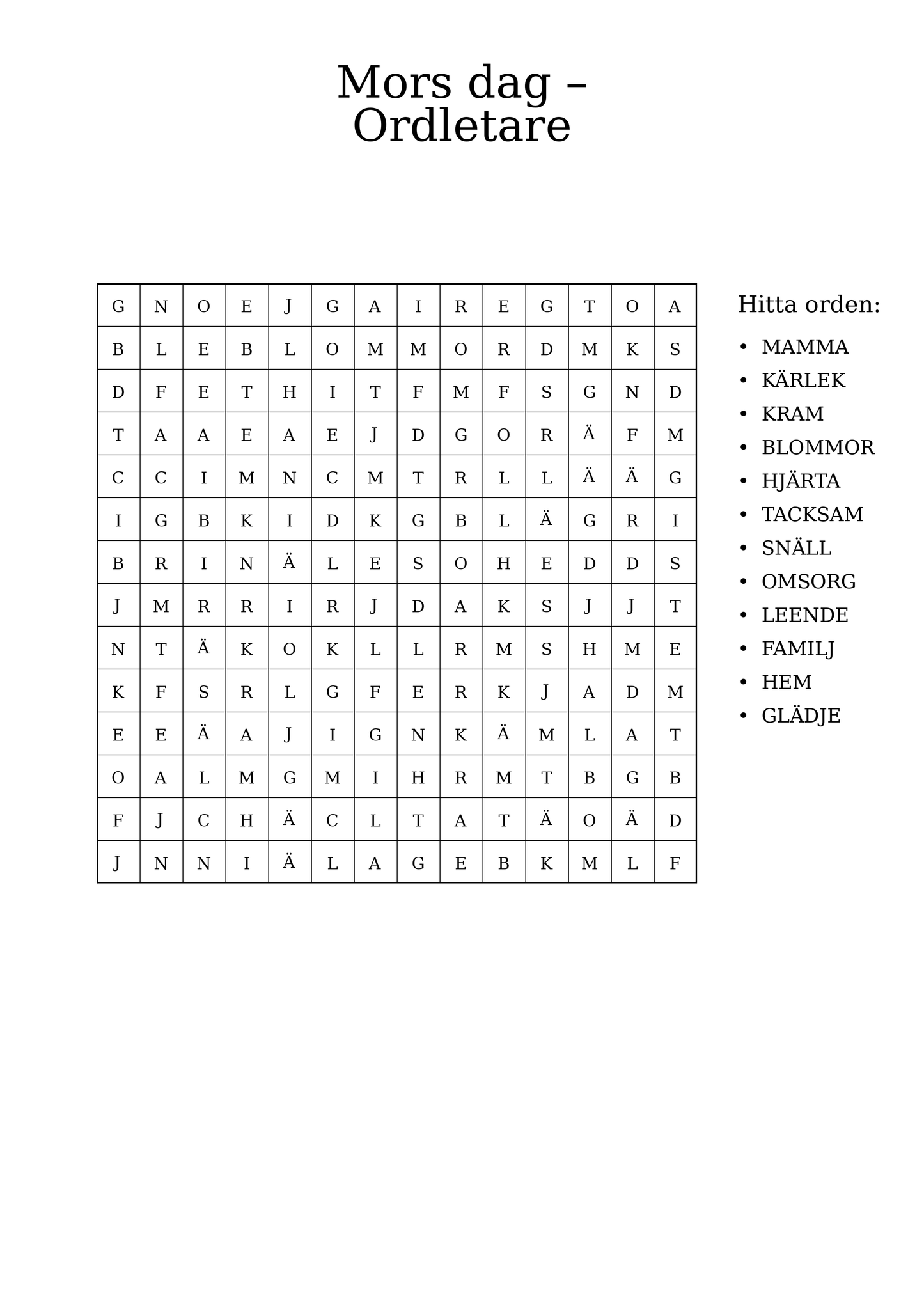 12 gratis Mors dag-motiv för barn